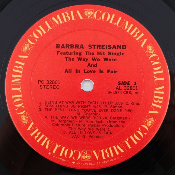 Barbra Streisand The Way We Were & All In Love Is Fair 1974 LP Record PC 32801 - Picture 8 of 16